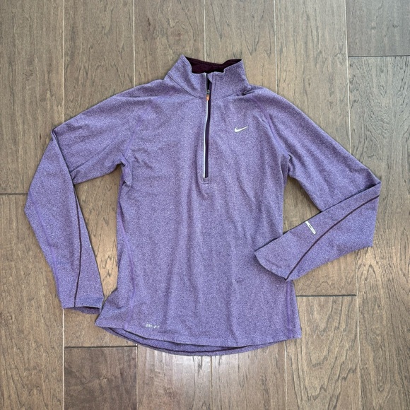 Nike Tops - Nike Dri-Fit Heathered Purple Running Jacket